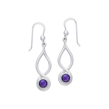 Infinity Sterling Silver Earrings With Cabochon TE1026